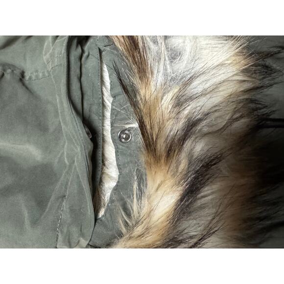 DKNY Faux-Fur Trim Hooded Water-Resistant Coat Loden Green Size XL - Picture 9 of 10